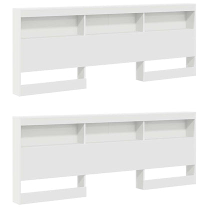 Storage Headboard White Engineered Wood