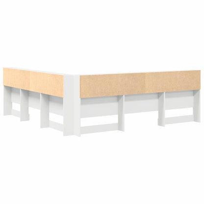 Storage Headboard White Engineered Wood