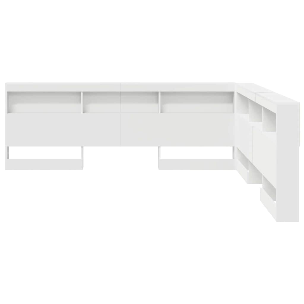 Storage Headboard White Engineered Wood