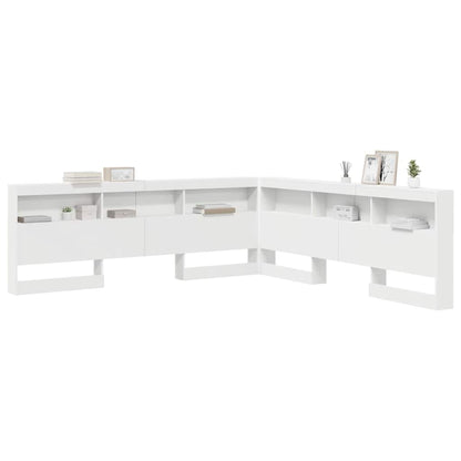 Storage Headboard White Engineered Wood