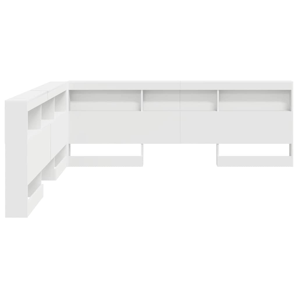 Storage Headboard White Engineered Wood