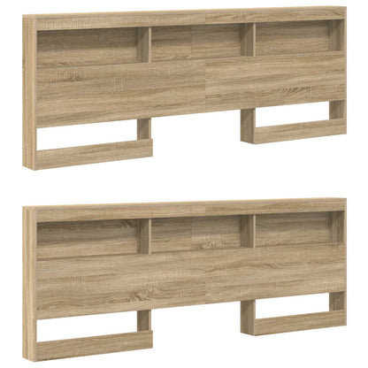 Storage Headboard with Shelf Sonoma Oak 180 cm Engineered Wood