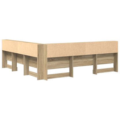 Storage Headboard with Shelf Sonoma Oak 180 cm Engineered Wood