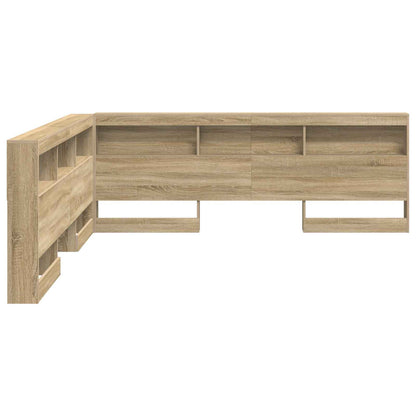 Storage Headboard with Shelf Sonoma Oak 180 cm Engineered Wood