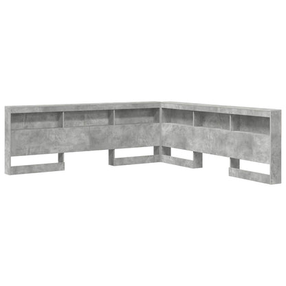 Storage Headboard Concrete Grey 180 cm Engineered Wood