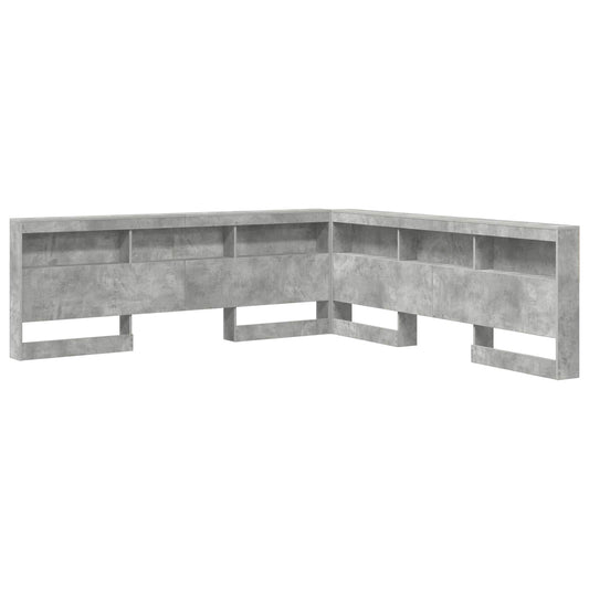 Storage Headboard Concrete Grey 180 cm Engineered Wood