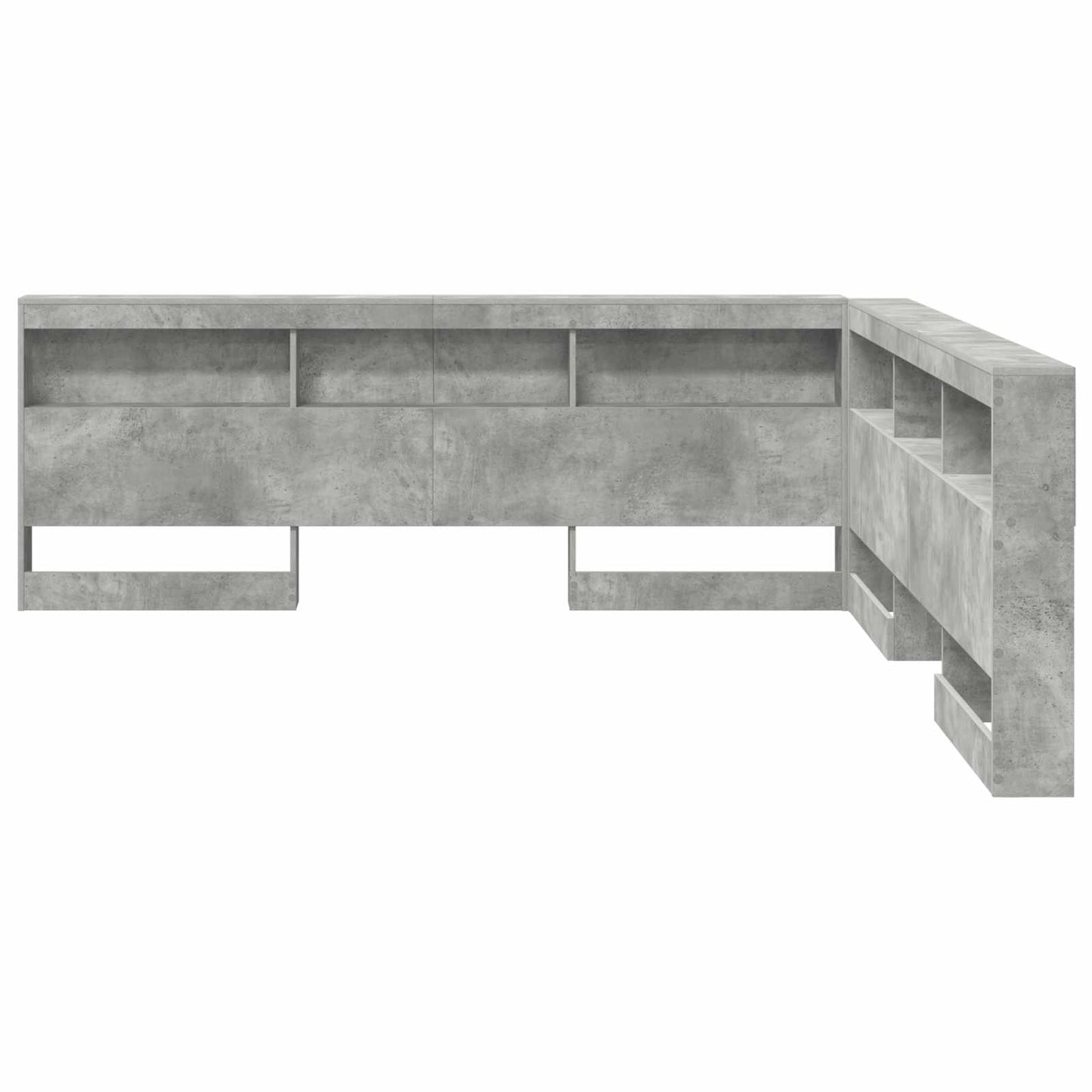 Storage Headboard Concrete Grey 180 cm Engineered Wood