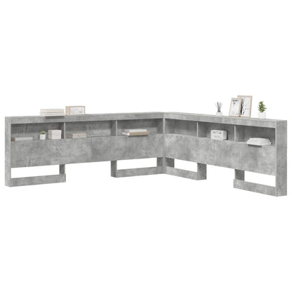 Storage Headboard Concrete Grey 180 cm Engineered Wood