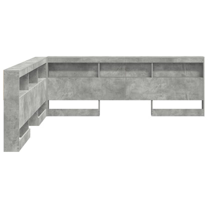 Storage Headboard Concrete Grey 180 cm Engineered Wood