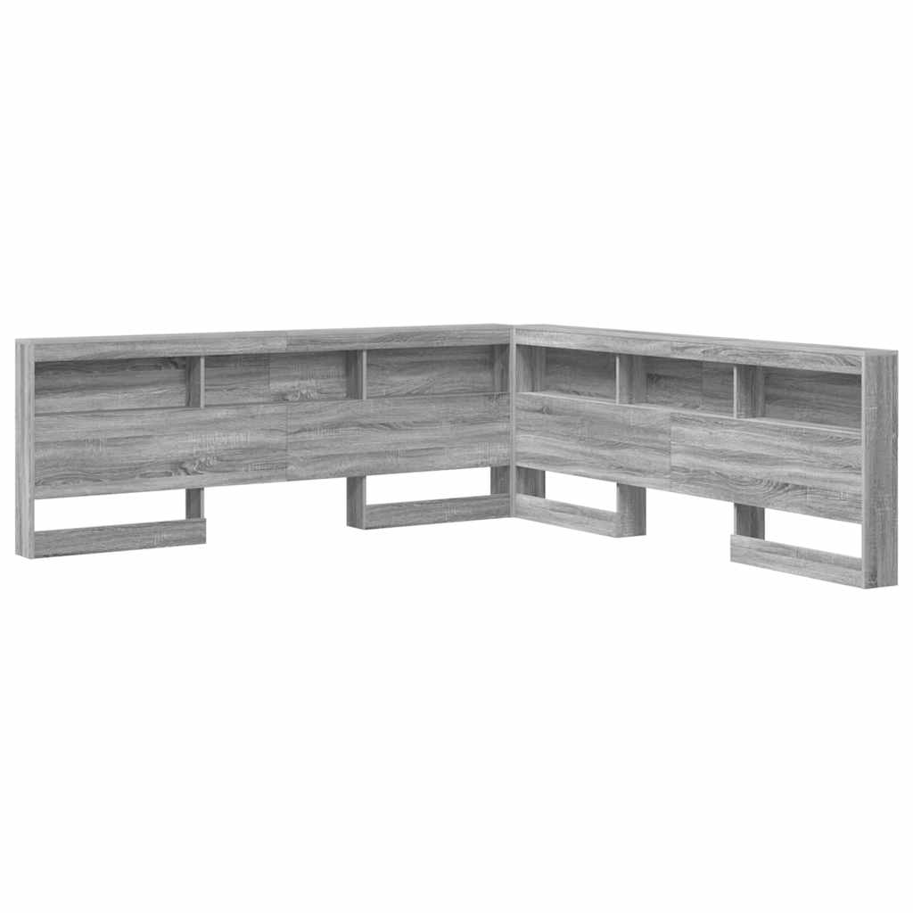 Storage Headboard with Shelf Grey Sonoma 180 cm Engineered Wood