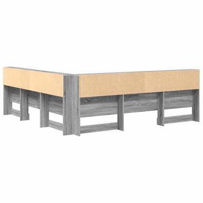 Storage Headboard with Shelf Grey Sonoma 180 cm Engineered Wood