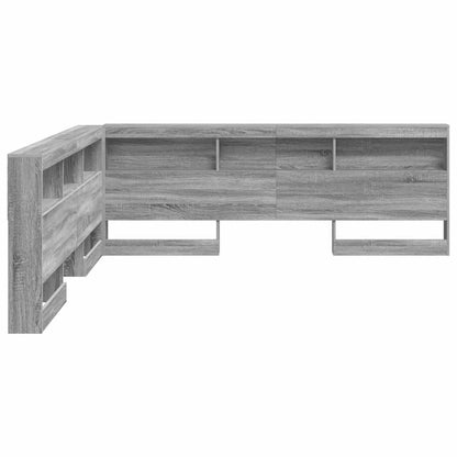 Storage Headboard with Shelf Grey Sonoma 180 cm Engineered Wood