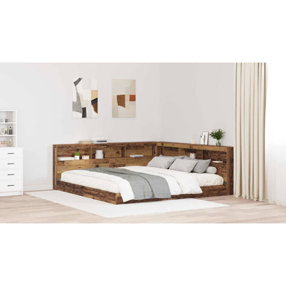 Storage Headboard with Shelf Old Wood 180 cm Engineered Wood