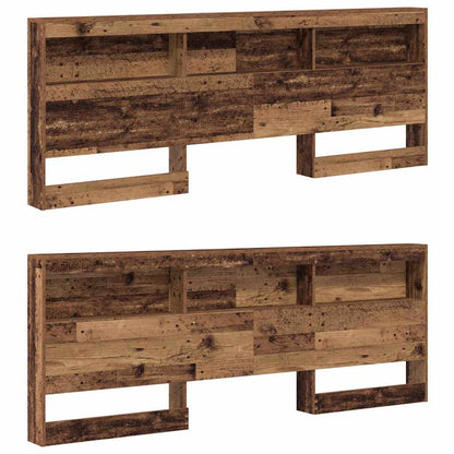 Storage Headboard with Shelf Old Wood 180 cm Engineered Wood