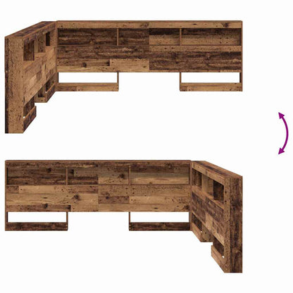 Storage Headboard with Shelf Old Wood 180 cm Engineered Wood
