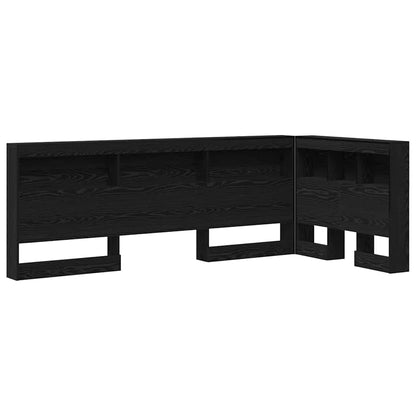Storage Headboard Black Oak Engineered Wood