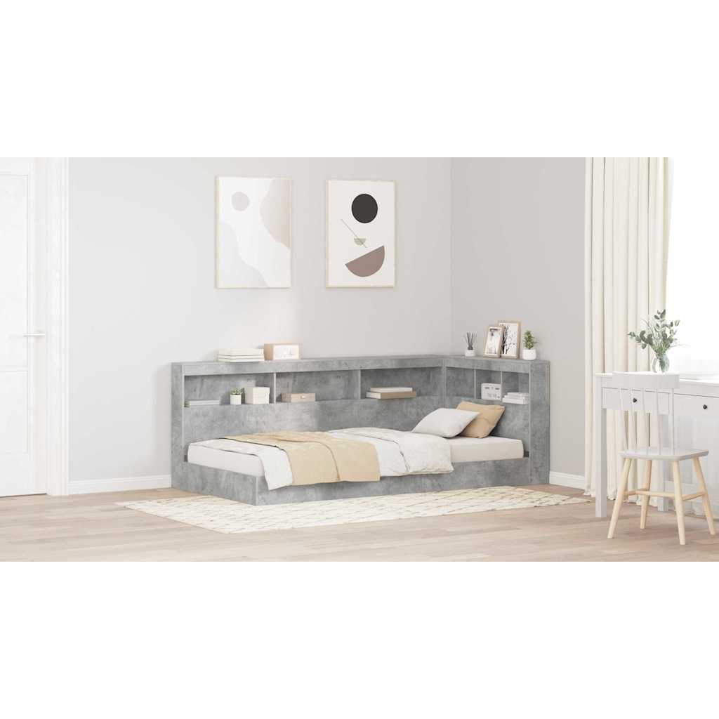 Storage Headboard Concrete Grey 90 cm Engineered Wood