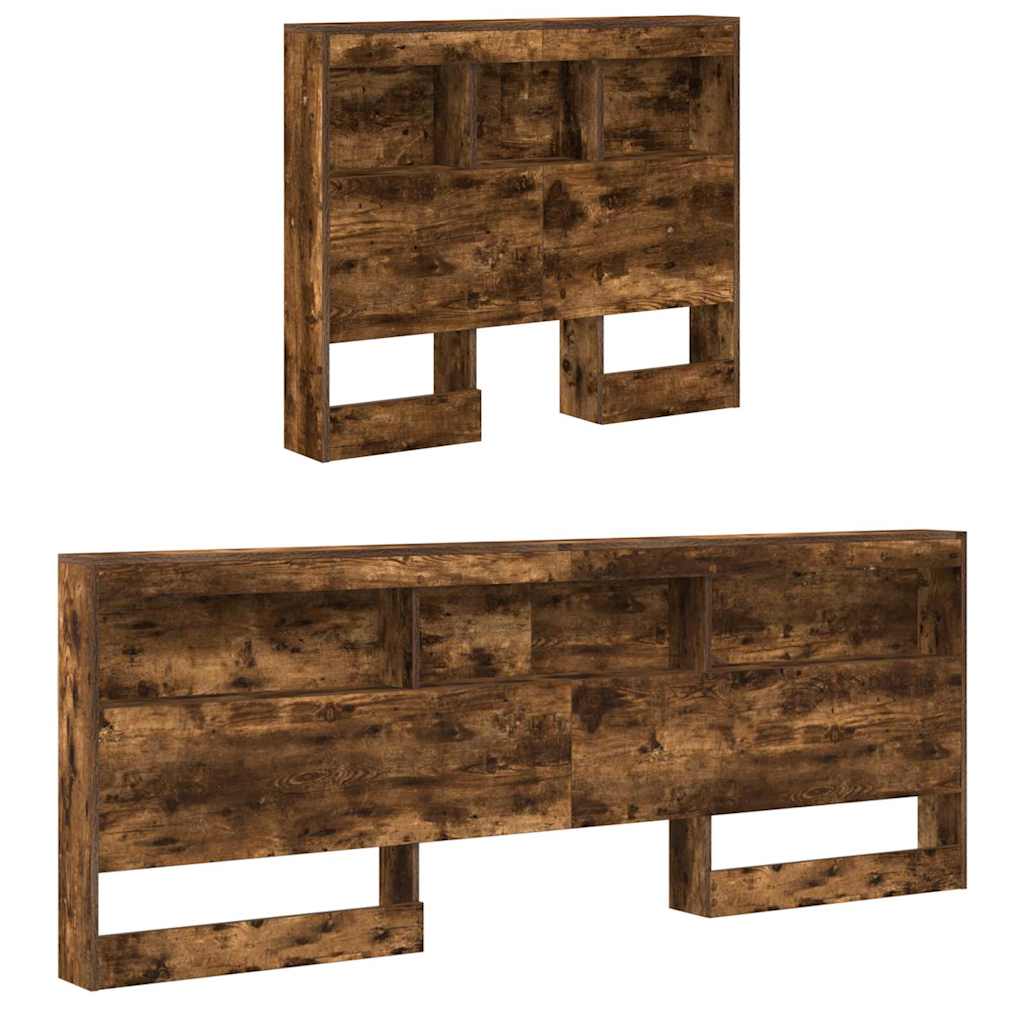 Storage Headboard Smoked Oak Engineered Wood