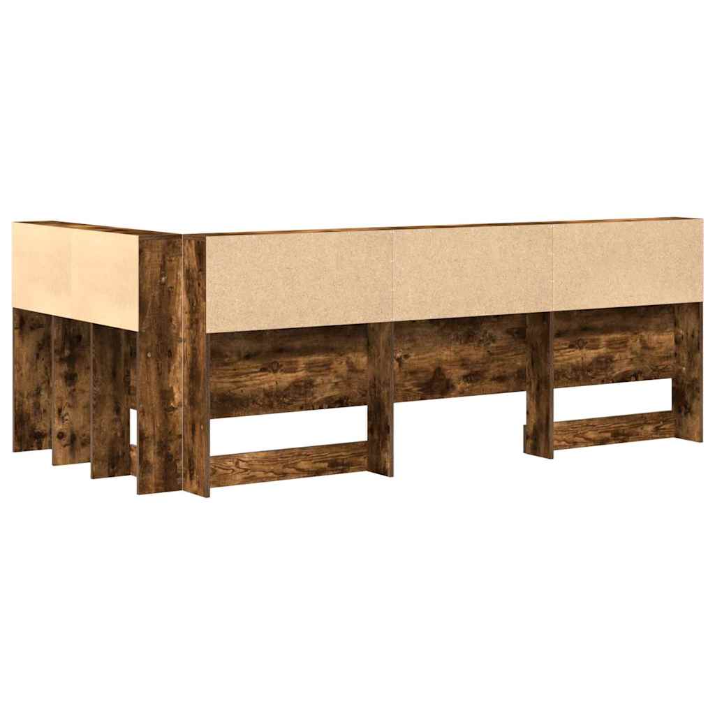 Storage Headboard Smoked Oak Engineered Wood
