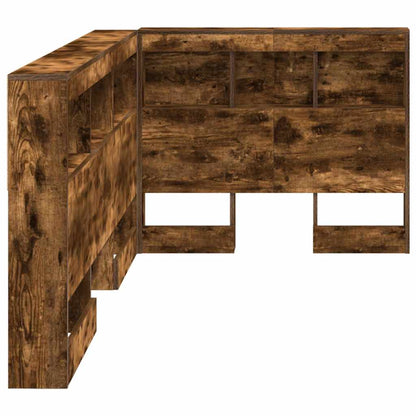 Storage Headboard with Shelf Smoked Oak 90 cm Engineered Wood