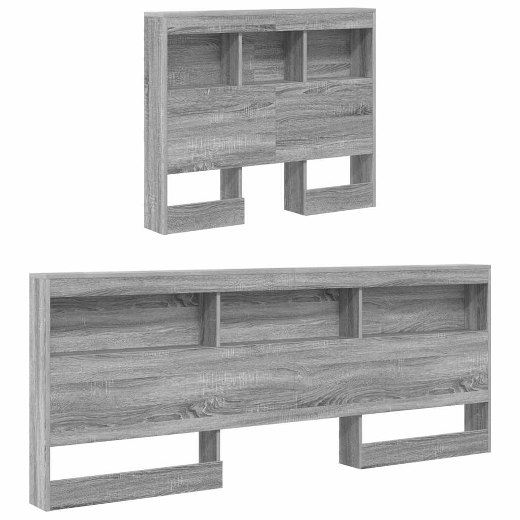 Storage Headboard Grey Sonoma Engineered Wood