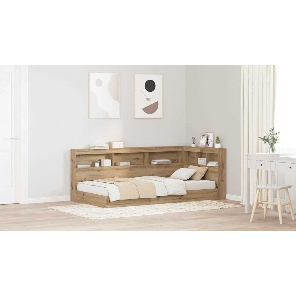 Storage Headboard with Shelf Artisan Oak 90 cm Engineered Wood