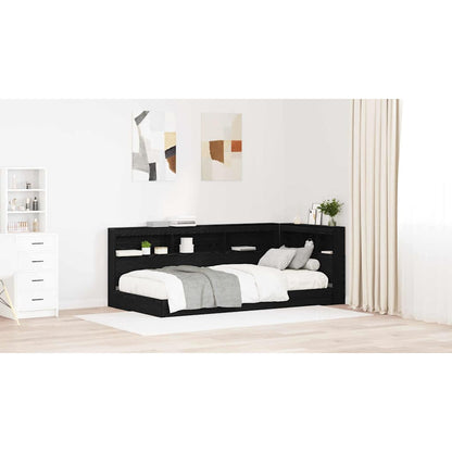 Storage Headboard with Shelf Black Oak 75 cm Engineered Wood