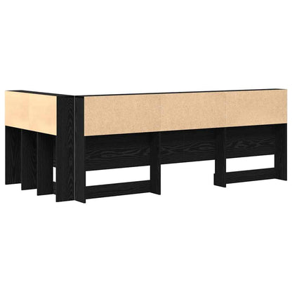 Storage Headboard with Shelf Black Oak 75 cm Engineered Wood