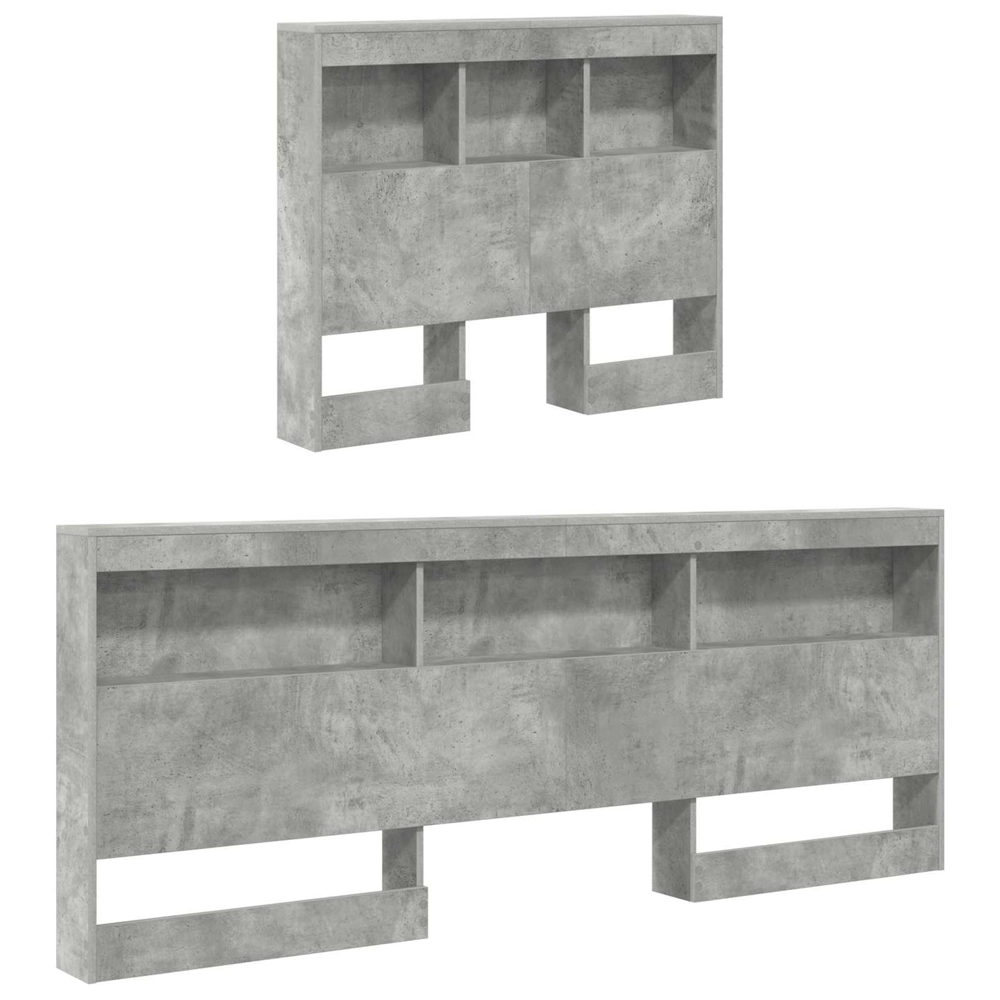 Storage Headboard Concrete Grey 75 cm Engineered Wood
