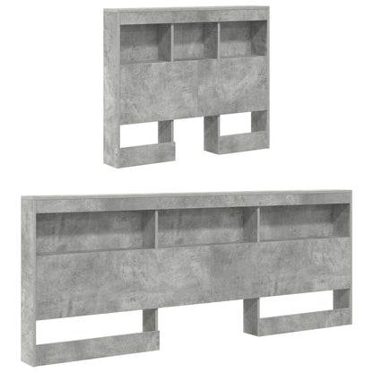 Storage Headboard Concrete Grey 75 cm Engineered Wood