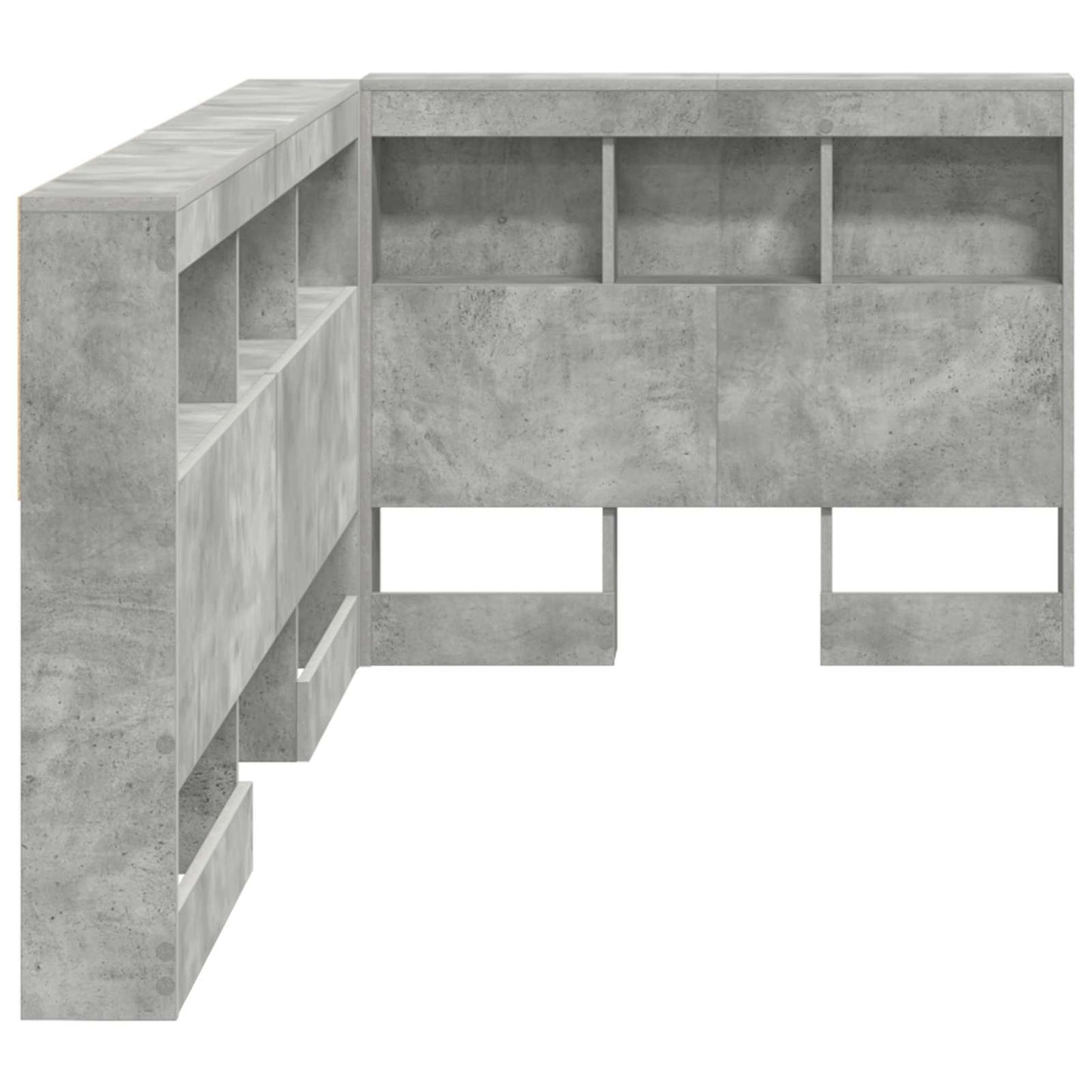 Storage Headboard Concrete Grey 75 cm Engineered Wood
