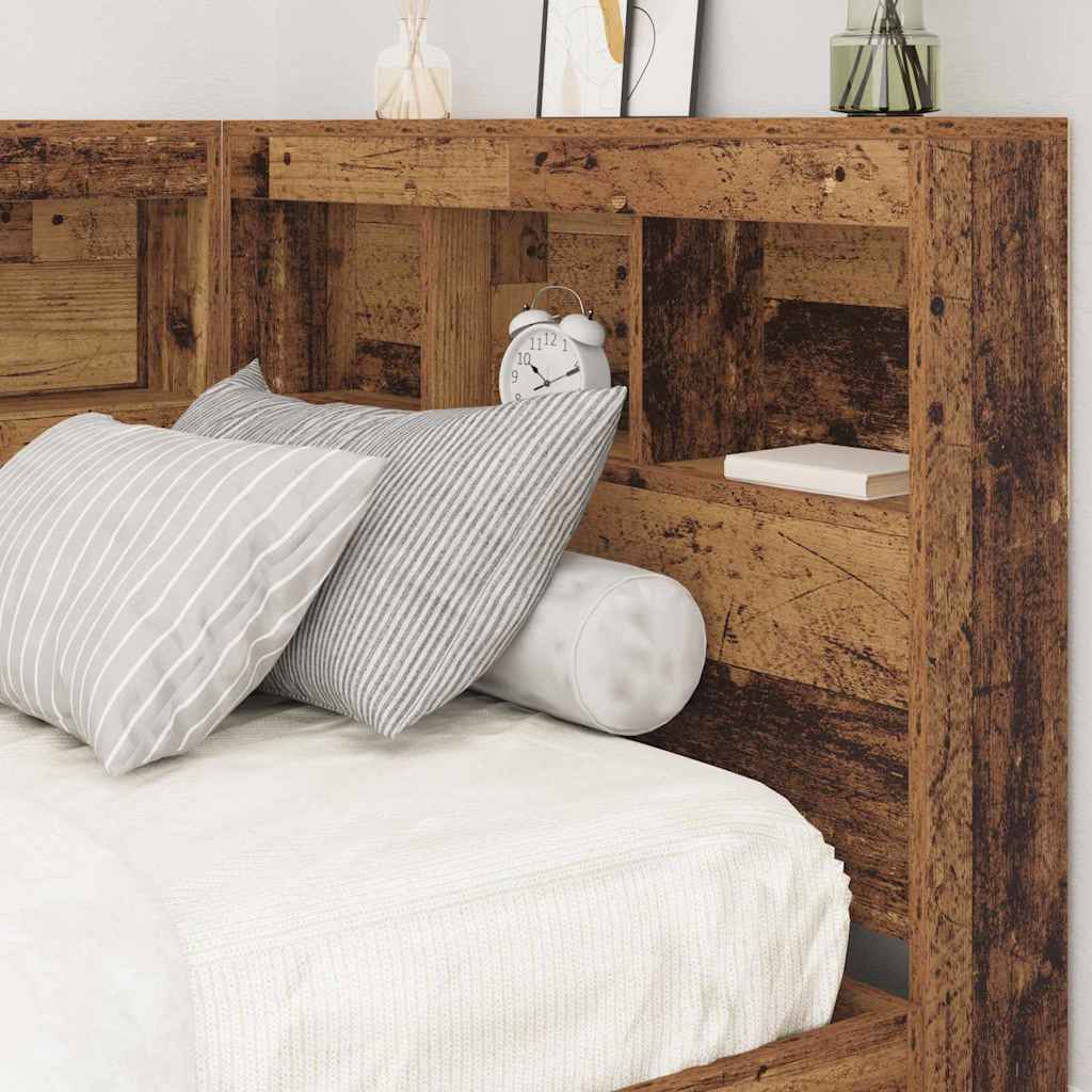 Storage Headboard with Shelf Old Wood 75 cm Engineered Wood