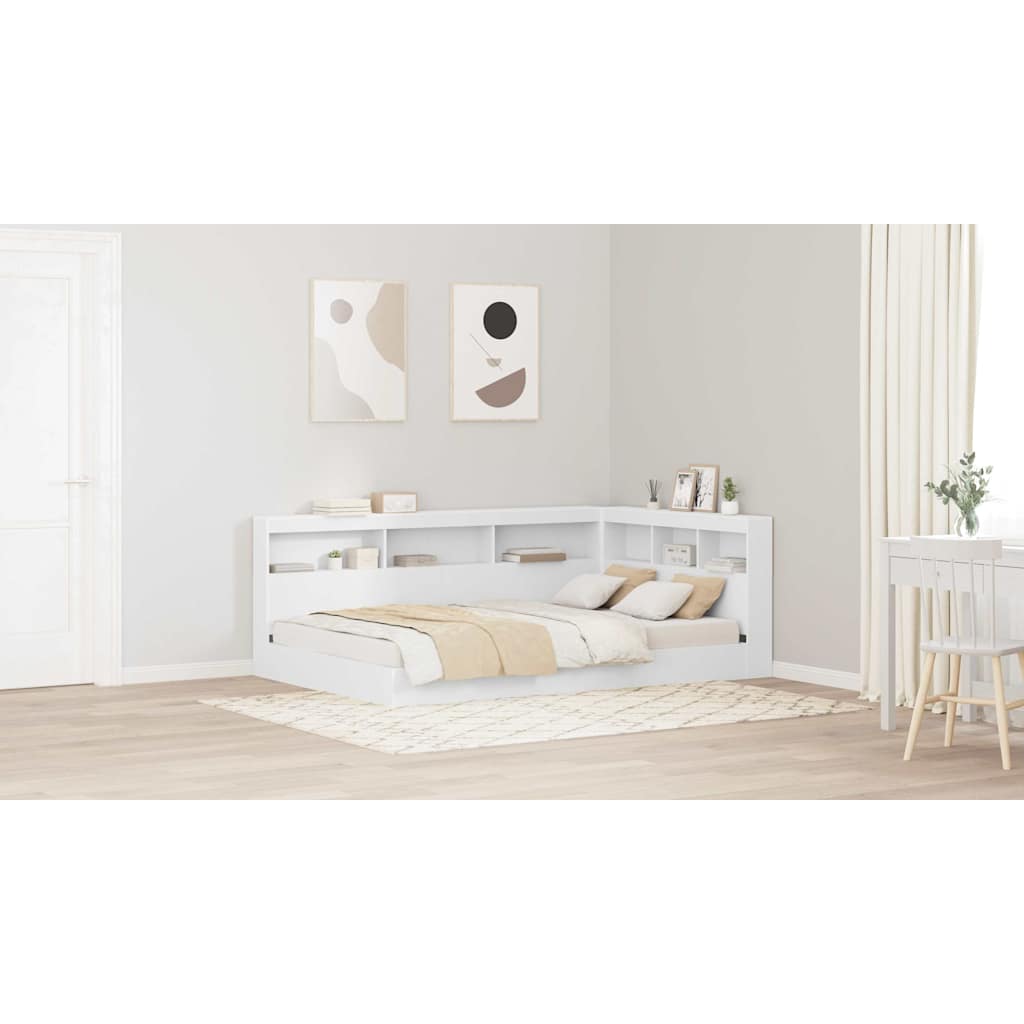 Storage Headboard White 207.5 x 137.5 x 76.5 cm Engineered Wood