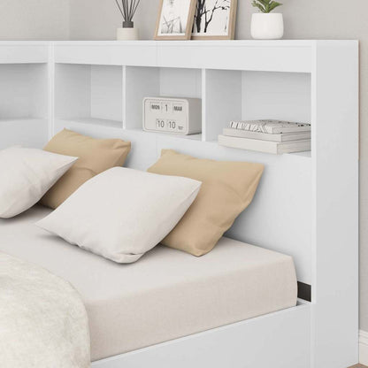 Storage Headboard White 207.5 x 137.5 x 76.5 cm Engineered Wood