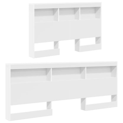Storage Headboard White 207.5 x 137.5 x 76.5 cm Engineered Wood