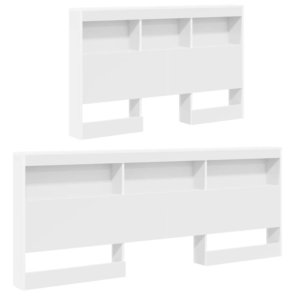 Storage Headboard White 207.5 x 137.5 x 76.5 cm Engineered Wood