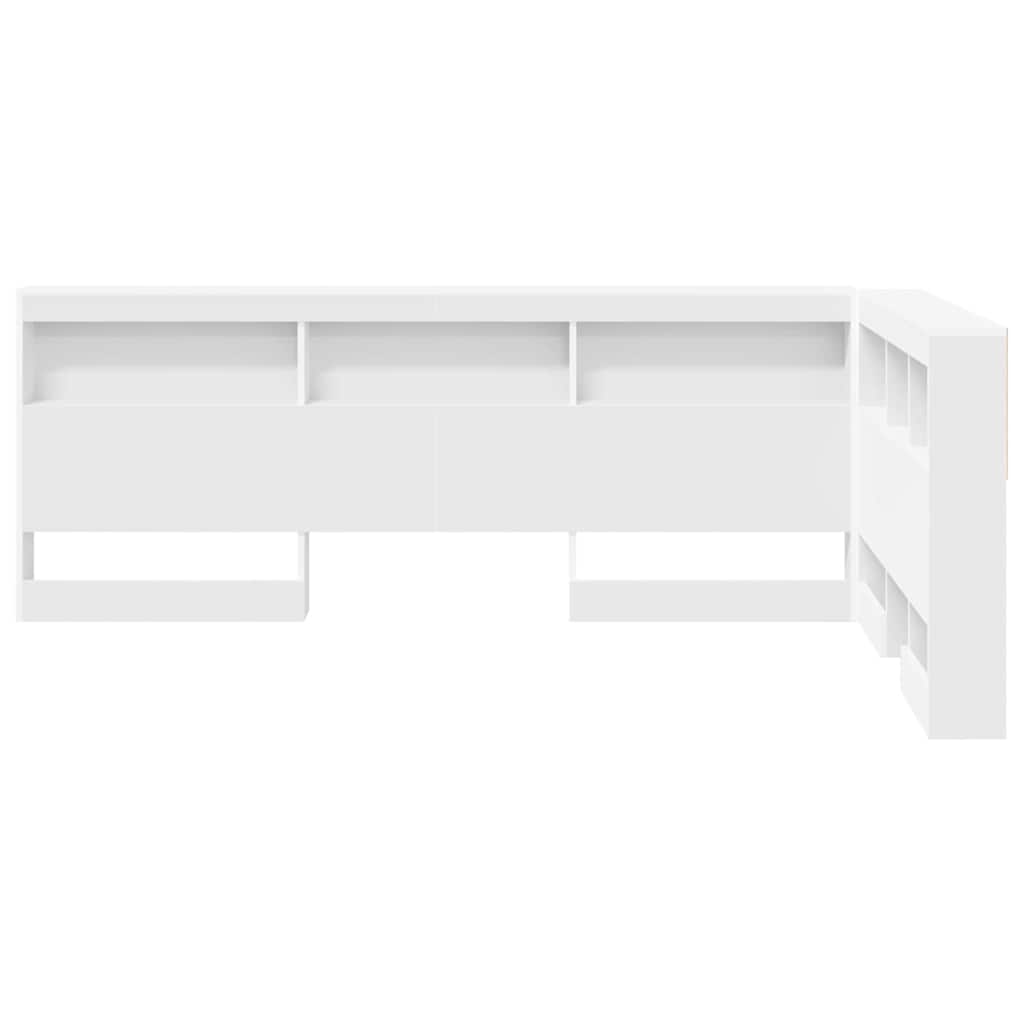 Storage Headboard White 207.5 x 137.5 x 76.5 cm Engineered Wood