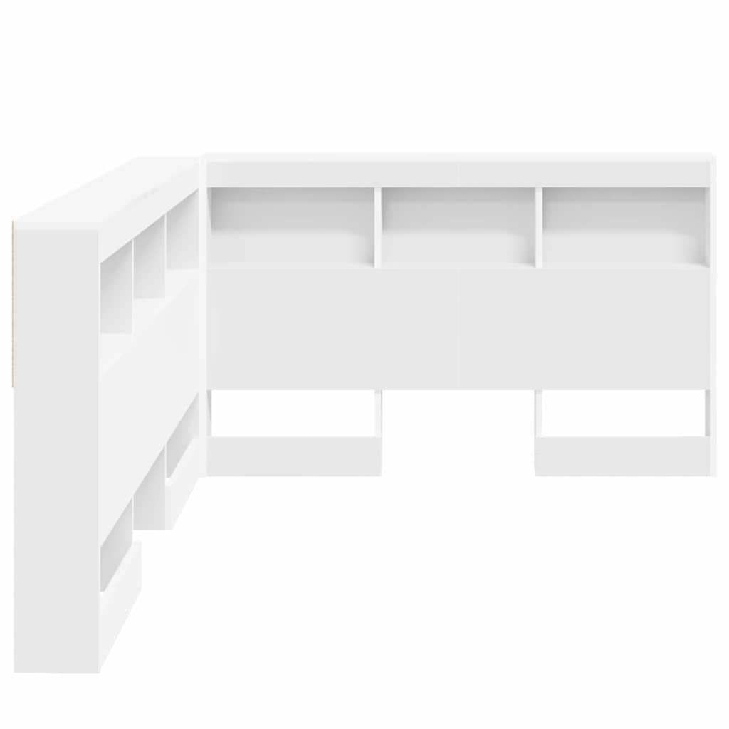 Storage Headboard White 207.5 x 137.5 x 76.5 cm Engineered Wood