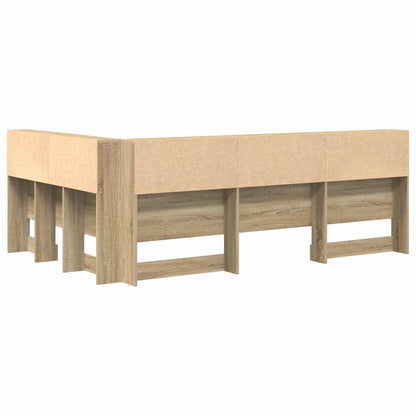 Storage Headboard with Shelf Sonoma Oak 207.5 x 137.5 x 76.5 cm