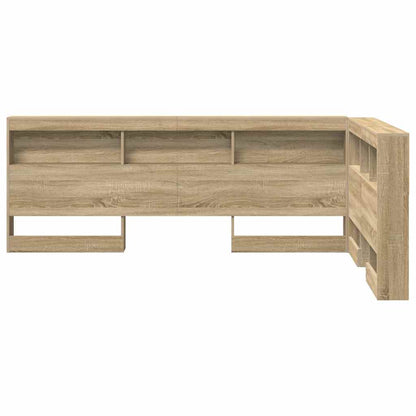 Storage Headboard with Shelf Sonoma Oak 207.5 x 137.5 x 76.5 cm