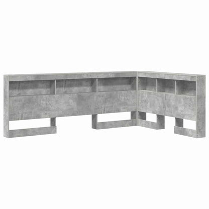 Storage Headboard Concrete Grey 207.5 x 137.5 x 76.5 cm