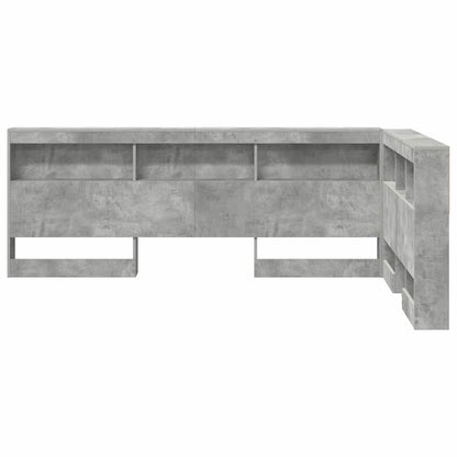Storage Headboard Concrete Grey 207.5 x 137.5 x 76.5 cm