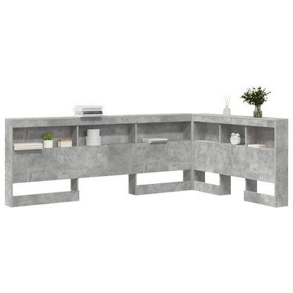 Storage Headboard Concrete Grey 207.5 x 137.5 x 76.5 cm