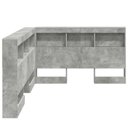 Storage Headboard Concrete Grey 207.5 x 137.5 x 76.5 cm
