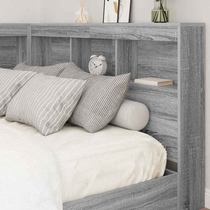 Storage Headboard Grey Sonoma 207.5 x 137.5 x 76.5 cm