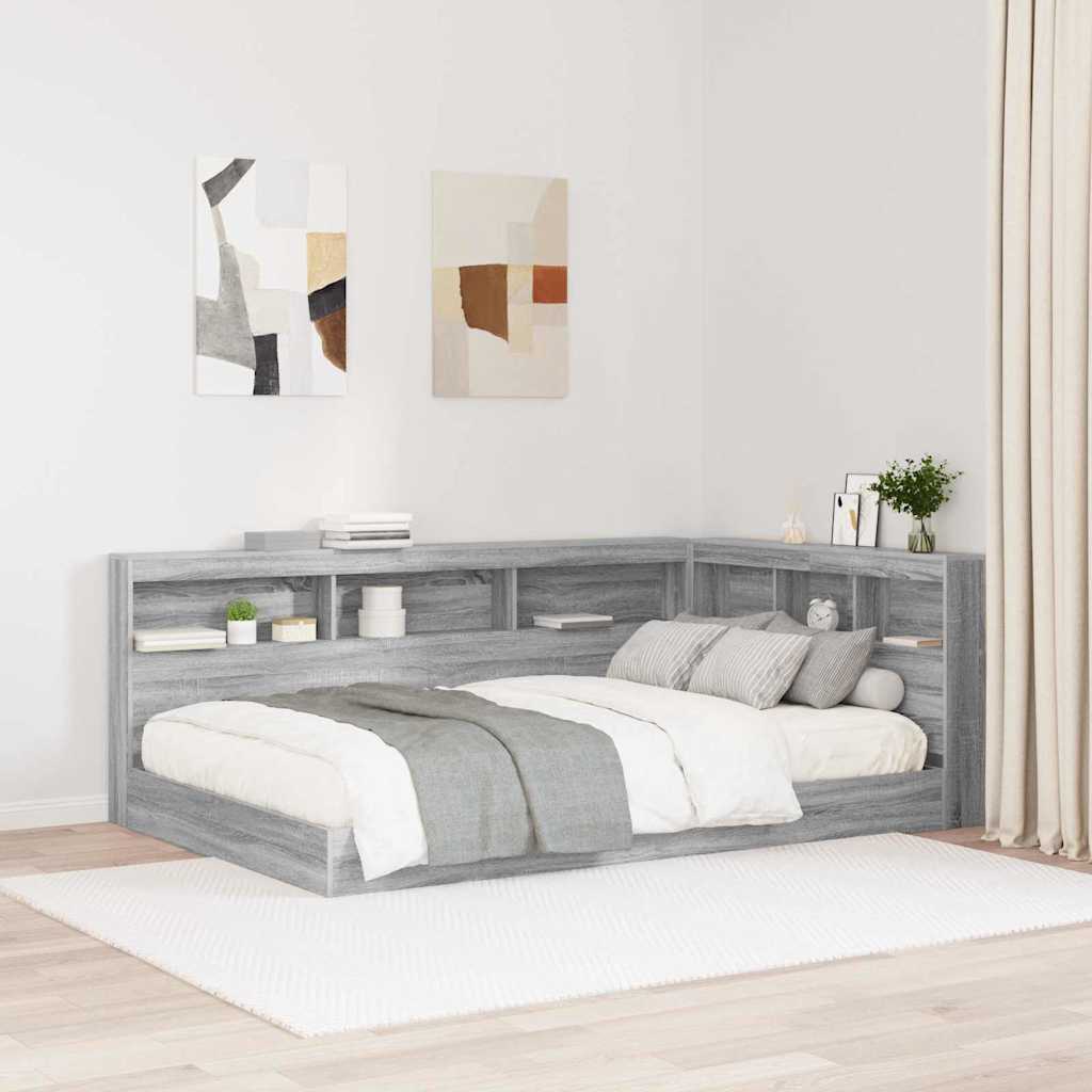 Storage Headboard Grey Sonoma 207.5 x 137.5 x 76.5 cm