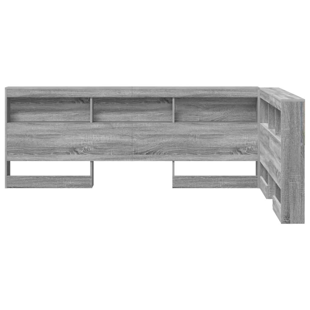 Storage Headboard Grey Sonoma 207.5 x 137.5 x 76.5 cm