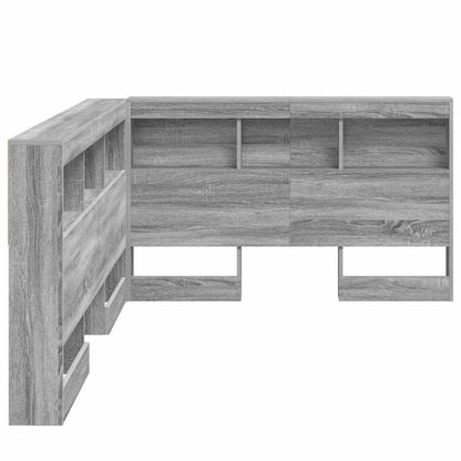 Storage Headboard Grey Sonoma 207.5 x 137.5 x 76.5 cm