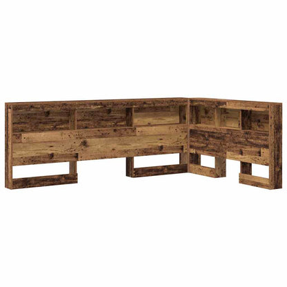 Storage Headboard with Shelf Old Wood 207.5 x 137.5 x 76.5 cm