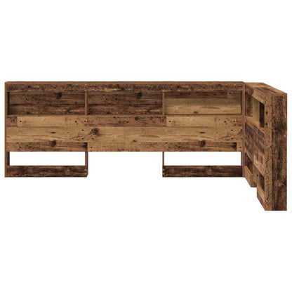 Storage Headboard with Shelf Old Wood 207.5 x 137.5 x 76.5 cm